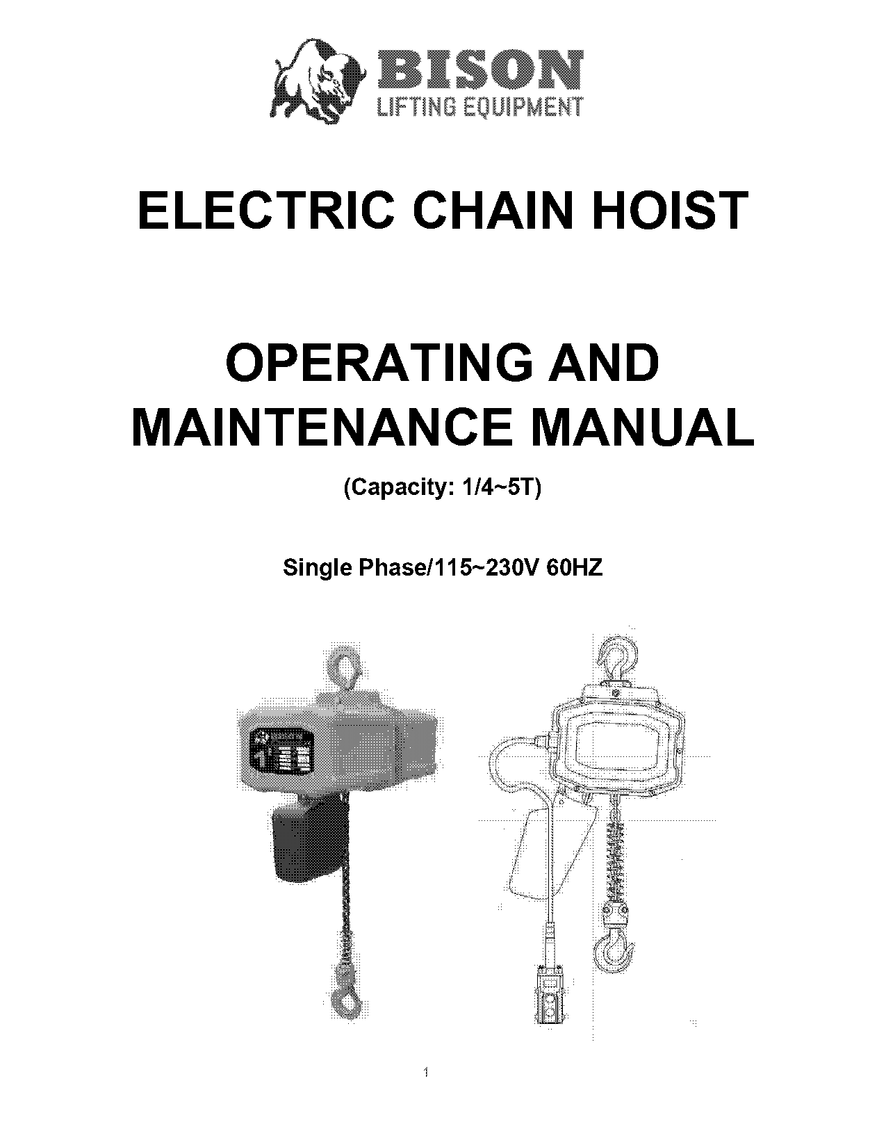 hitachi electric chain hoist manual